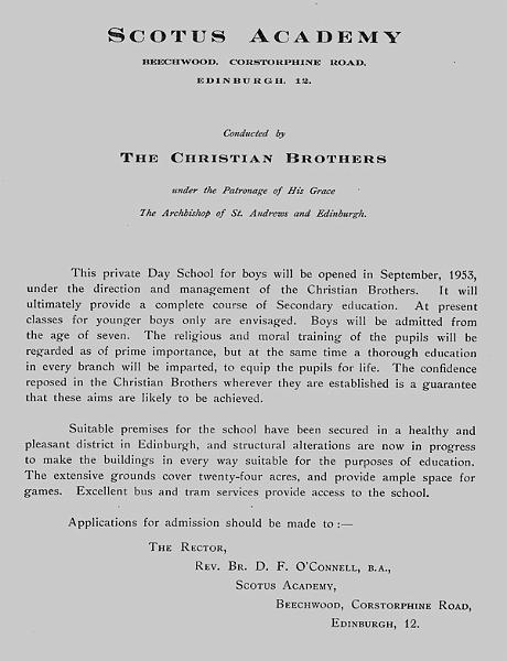 The Advert.jpg - The original advert for Scotus Academy prior to it's opening.